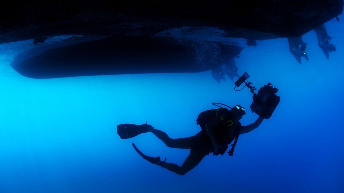 Scuba diver in cenote