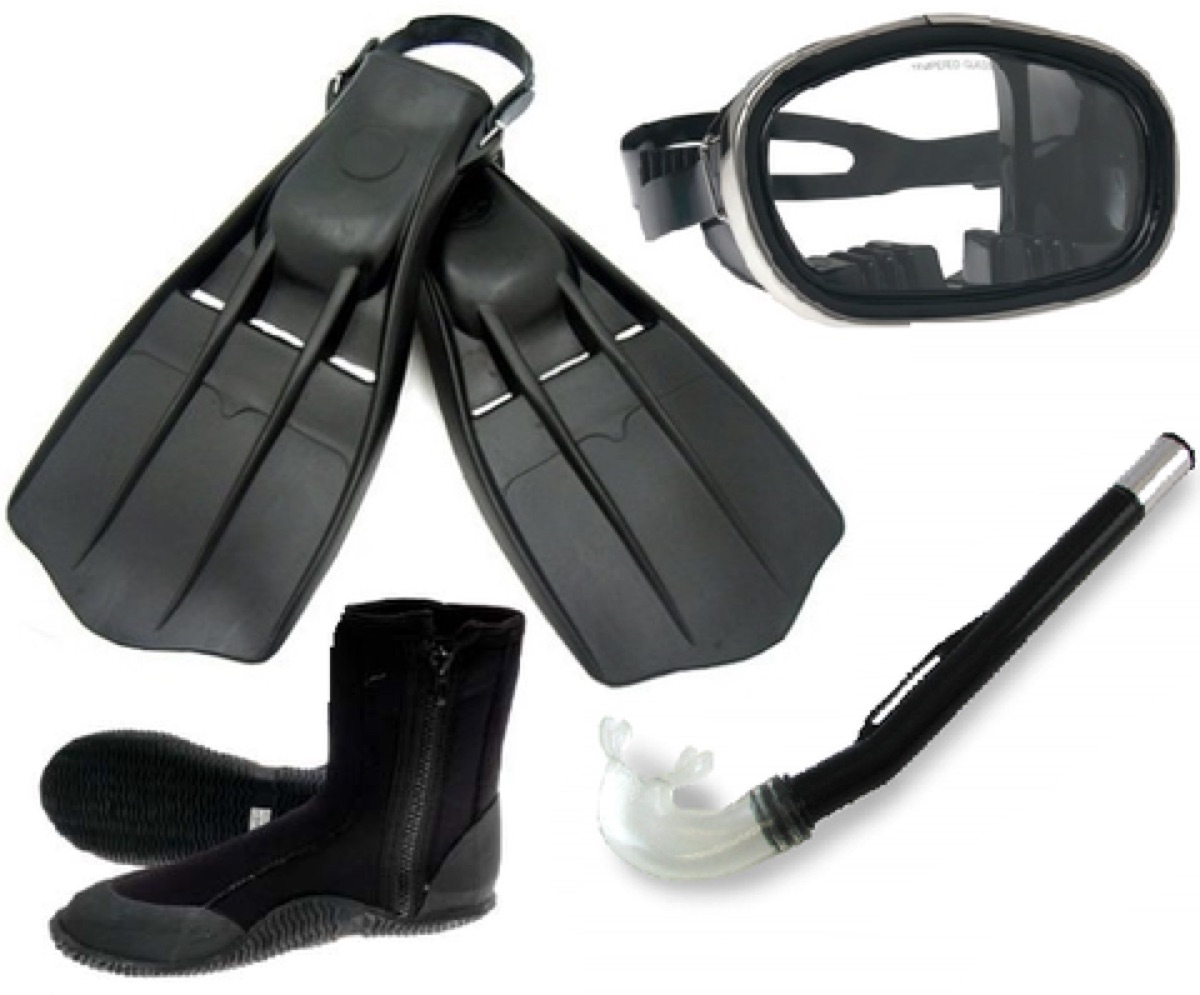 snorkeling gear with snorkel and mask