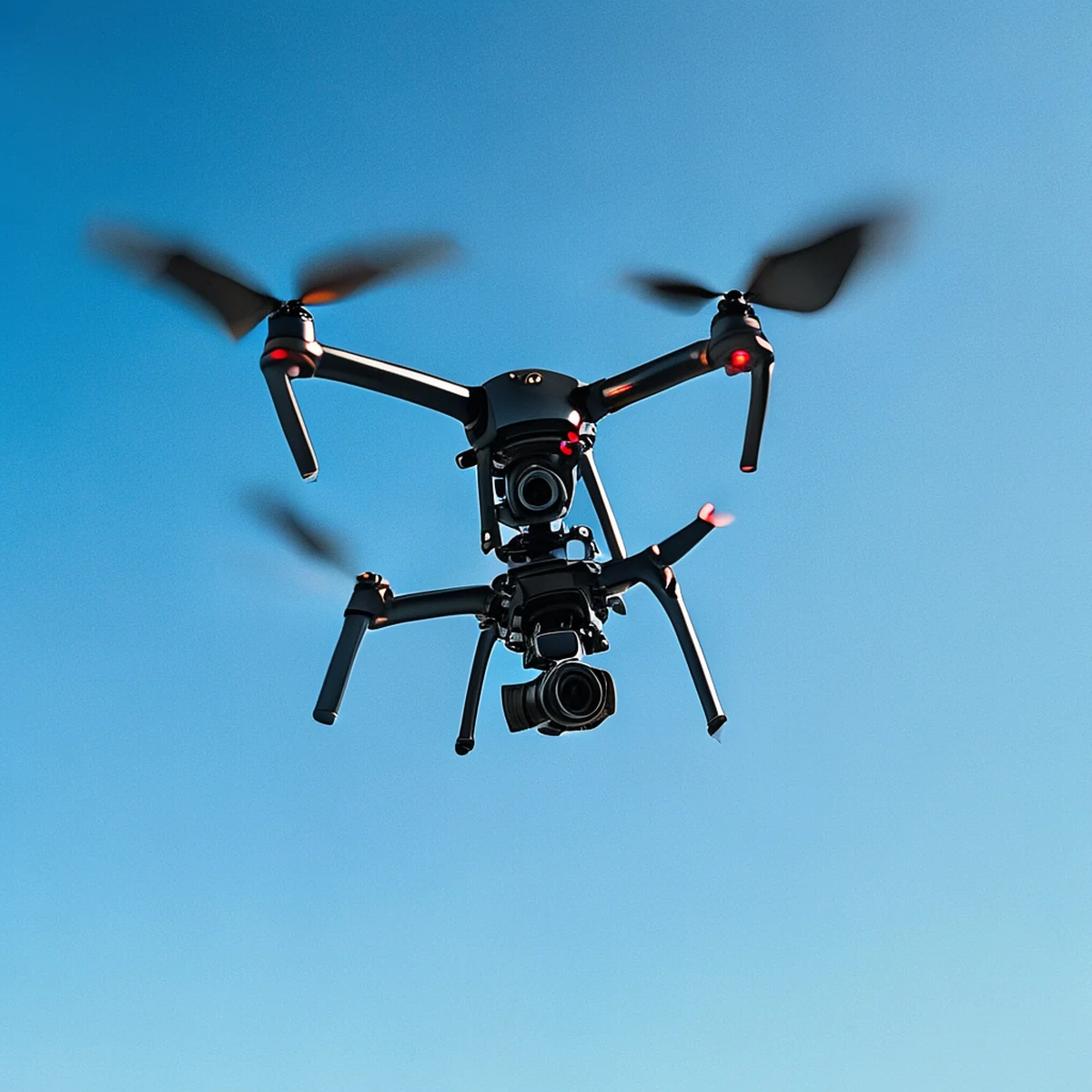 Dronen zeigt weit entfernte Berge, Bäume und Felder.
